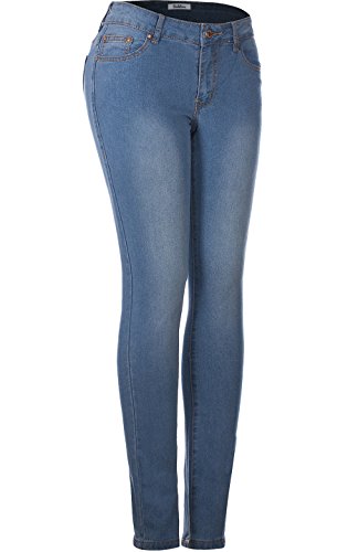 2LUV Women's 5 Pocket Stretch Skinny Jeans Light Denim Wash 172