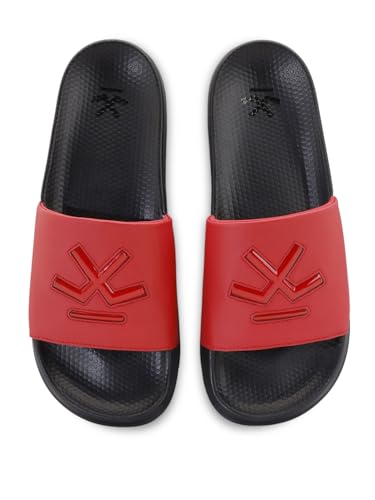 Image of WROGN Men's Anti-slip Sliders | Embossed Logo Strap | Textured Footbed