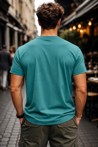 Image of INKKR Men's Solid Round Neck Half Sleeve Classic Cotton Bio-wash T-Shirt Combo | Crew Neck Cotton Tshirt for Men Combo