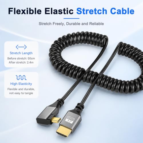 Image of Verilux Right Angle Mini HDMI to HDMI Cable, 4K 60Hz, 90 Degree Plug