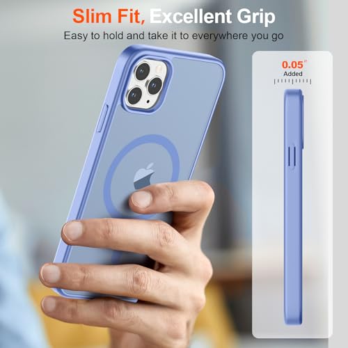Image of SUPFINE Magnetic for iPhone 11 Pro Max Case Blue Purple | (Compatible with MagSafe)(Military Grade Drop Protection)Shockproof Translucent Matte Phone Cover