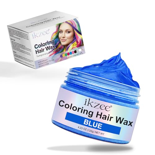 Tinte Pelo Azul para Mujer Hombre Temporal,Color Cabello Cera,Tinte Instantáneo para Cabello Para Teñir el Cabello,Para Fiestas, Cosplay y Hallowee