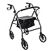 Rollator Walker with Wheels,Folding Mobility Rollator Walker with Seat,Supports up to 300 lbs (Black)