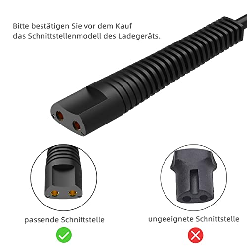 Ladekabel Netzeil Kompatibel mit Braun Rasierer Series 9 8 7 6 5 3 1, 3000S, 3040S, 390CC, 5190CC, 790CC, 760CC, 7865CC, Beard und Head Cruzer Elektrische Shaver Ladegerät 12V 0,4A Rasiererkabel - Image 3