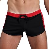 DBMZV Badehose Herren mit Kompression Badehose mit innenhose Board Shorts 2 in 1 Reißverschlusstasche kurz Badehose,XXS-5XL, Schlupfhosen Laufshorts Angebote des Tages Heute(Schwarz,S)