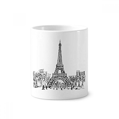 Mug Tour Eiffel Paris céramique blanche tasse 350 ml anti-bruit pour brosse à dents et stylos