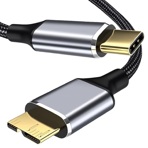USB C to Micro B 3.0 Hard Drive Cable 0.5m, Micro B to Usb C Thunderbolt 5Gbps Data Transfer, Compatible with MacBook, Samsung, WD, Seagate, Toshiba SSD HDD, Camera etc