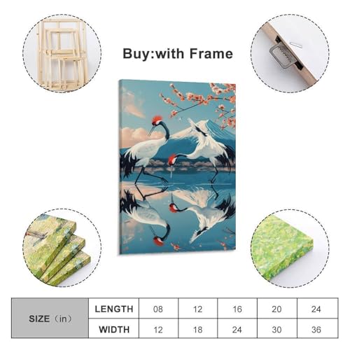 Image sur toile grue couronnée tableau mural moderne format 30x45 cm - 2