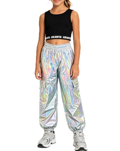 Image of SANGTREE Girls' 2 Piece Outfits T-Shirt and Drawstring Cargo Jogger Pants Clothing Set, 4-14 Years