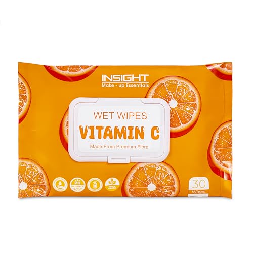 Image of INSIGHT Wet Wipes Vitamin C - 30 Refreshing Facial Sheets| Soft & Alcohol-Free|Removes Dirt & Oil|Gentle on Skin|Paraben-Free|For All Skin Types