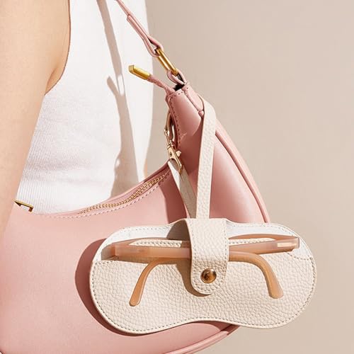 Image of K Luxury Sunglasses Cases with Strap Stotage Bag Leather Reading Eyeglass Case Portable Case Soft Pouch for Women