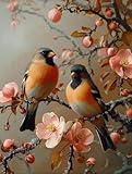 Animal Diamond Painting Flower Diamond Art Kits for Adults, DIY 5D Gem Art Painting Kit Square Full Drill Crystal Embroidery Pictures Crafts, Home Wall Decor Gifts, Hobbies for Women 12x16in -37aL