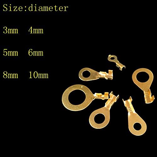 WorldCare® 6.2mm 100pcsWire connector O - type ground plate round bare terminal electrical components DJ4311-2.7/3.2/4.2/5.2/6.2/2/10.2/12.2