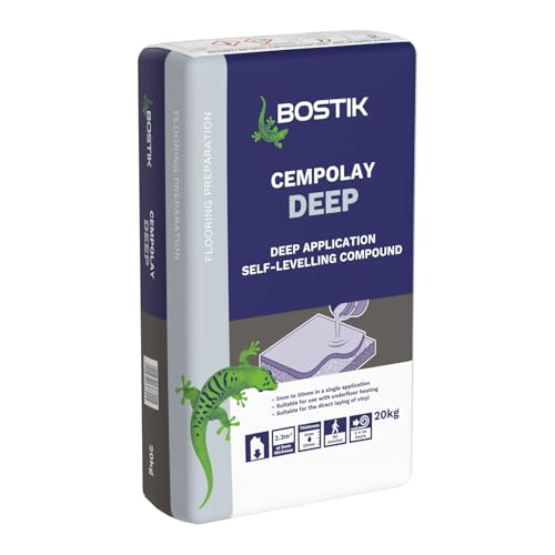Bostik Cempolay Deep Self-Levelling Compound Grey - 20kg - Apply Between 5mm and 50mm - Fast Setting