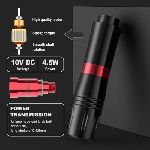Tattoo Pen Kit -HAWINK Tattoo Machine Gun Kit with 1600mAh LCD digital Tattoo Power Supply and 16 Pcs Tattoo Cartridge Needles Complete Tattoo Kit Tattoo Supplies for Beginners EM154KITP155-1 - Thumbnail 2