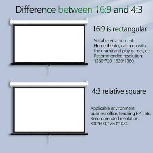 Pantalla manual para proyector portátil 72 pulgadas 16:9 miniatura 3