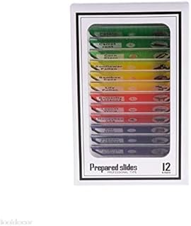 Pack of 12 Prepared Microscope Slides Biological Specimens Slides Insects Plants Flowers Sample for Student School Science Lab Supplies