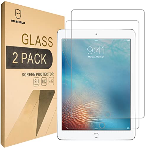 Image of [2-PACK]-Mr Shield For iPad Pro (12.9 inch Inch) [Tempered Glass] Screen Protector [0.3mm Ultra Thin 9H Hardness 2.5D Round Edge] with Lifetime Replacement Warranty