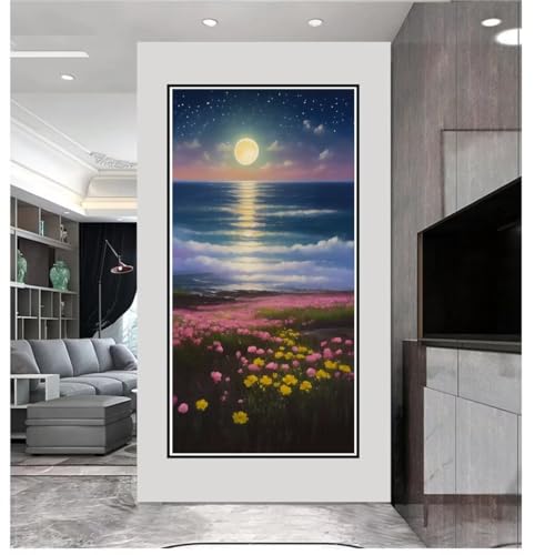 Broderie diamond kit complet lune fleur artisanat strass pour decoration interieure - 2