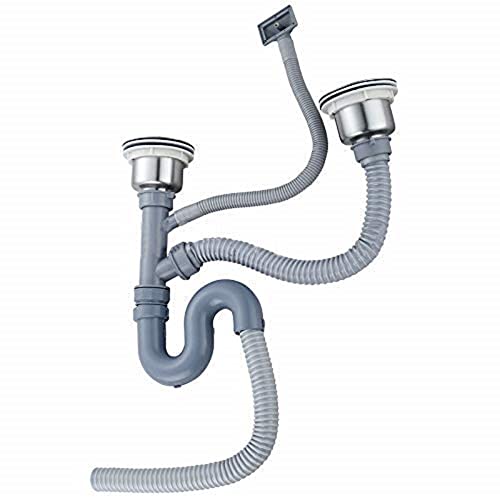 Image of COOTER Handmade Kitchen Sink 37x18x10 Inch 304 Grade Double Bowl Premium Stainless Steel Sink with Tap Hole, Matt Finish Integrated Waste Coupling, Drain Basket & Hose Pipe