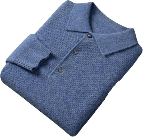 Men's Cashmere Polo Sweater Fall Winter Loose Fit Knit Pullover Casual Comfortable Warm Versatile Office Wear Top
