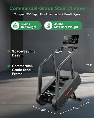 Image of GYMOST Stair Stepper Machine with LED Display, Commercial Grade Stair Climber Exercise Machine for Home & Gym with 15 Resistance Levels, Perfect for Cardio, Lower Body Workouts