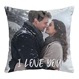 TICBIK Cuscino Personalizzato Con Foto, Federa Cuscino Personalizzata Con Foto E Scritte Stampa Fronte-Retro Decorazione Per La Casa, Compleanno, Natale, Anniversario, Regalo Di San Valentino
