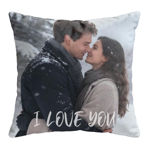 TICBIK Cojin Personalizado con Foto, Almohada Personalizada Las 2 Caras Funda con O Sin Relleno Regalos Personalizados para Mujer, Hombre, Cumpleaños