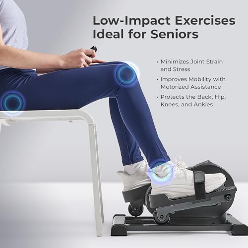 Image of Sunny Health & Fitness Under Desk Pedal Elliptical Machine, Adjustable Resistance Leg Exerciser Office Home Workout While Sitting for Seniors
