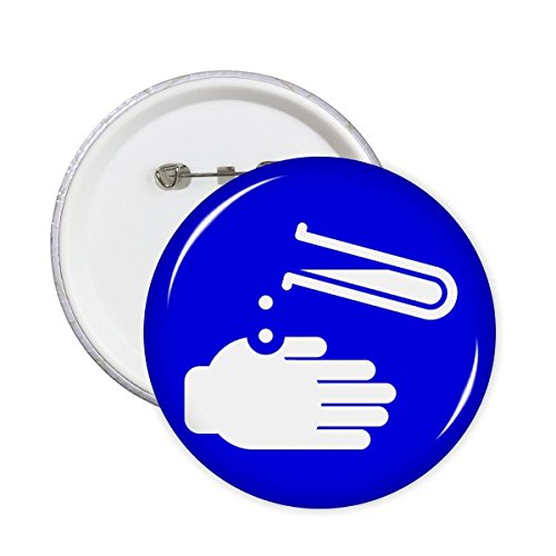 Badge avertissement corrosion carré bouton pin xxl bleu de prévention x5