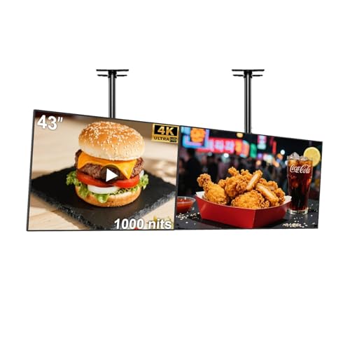 Image of 43inch Digital Signage Display, 4K UHD 1000nits High Brightness Advertising Display, Slim Fit Frameless Digital Kiosk, CMS /Plug & Play Auto Play, 7 /24 Timer Switch, Smart Split Screen, Android OS