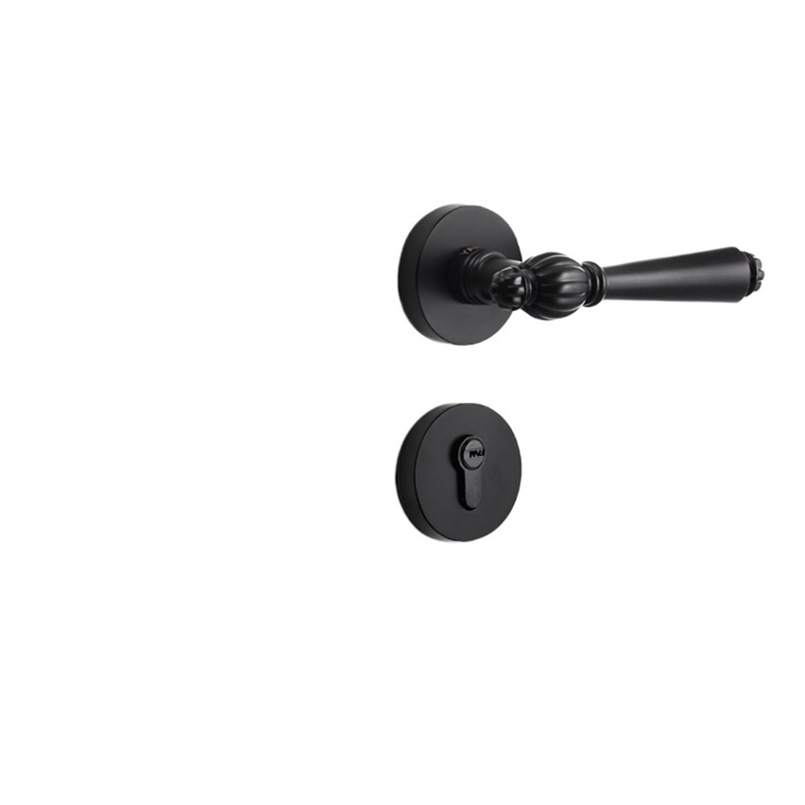 NYRXRYTCA Indoor Door Lock Bedroom Simple Magnetic Silent Black zinc Alloy Handle Lock Door Handle Split Wooden Door Lock(Yahei A 7250 lock body)