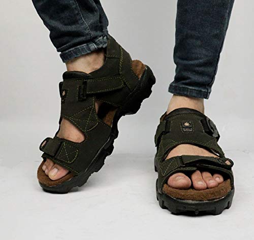 RSV Biggie Mens Olive Synthetic Leather Sandals (9 UK) (B07C6FJ37V) Amazon Price History, Amazon Price Tracker