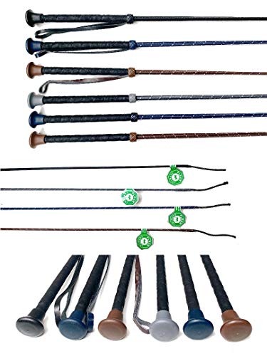 Fleck - Soft Wickelgriff Dressurgerte Gerte Reitgerte Neylongespinst (Navy, 100 cm)