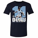 500 LEVEL Jeremy Doku Manchester City Shirt - Jeremy Doku Manchester City Bold Number WHT (True Navy, Large)