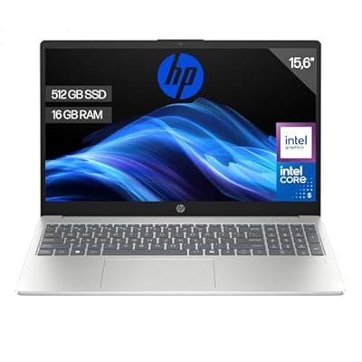 HP 15-fd0404ns - Ordenador portátil de 15.6" FHD (Intel Core 5 120U, 16GB RAM, 512GB SSD, Intel Graphics, FreeDos) Silver - Teclado QWERTY Español
