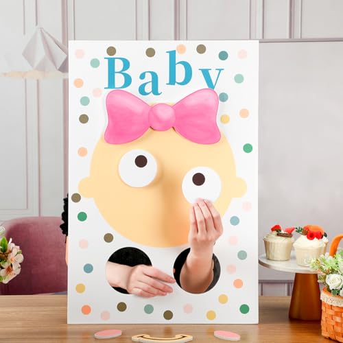 Baby Shower Games Pin The Senses on Face Juegos Para Baby Shower Party Favors Gender Reveal Games Funny Activities for Boy or Girl Fun and Easy Silly Activity(White)