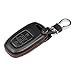 M.JVisun Llave del Coche Real Cuero Funda Protectora Adecuado para Audi Inteligente Remoto Fob Llavero - Cuero - Negro