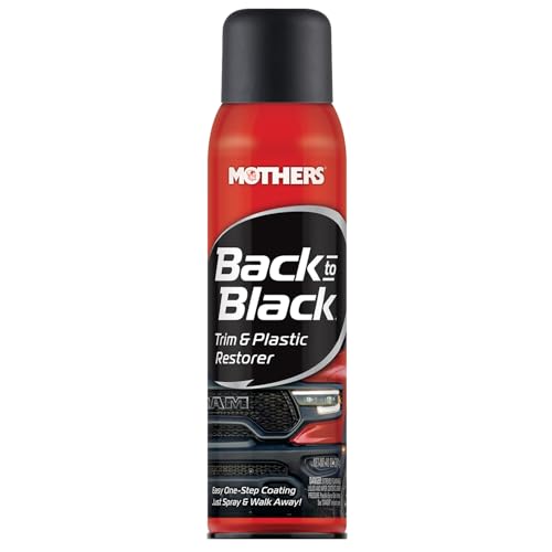 Mothers Back-to-Black Trim & Plastic Restorer, 10 oz. Aerosol — Removes Oxidation, Dirt & Wax Residue – Restores Faded Trim & Provides Long-Lasting Protection (06110)