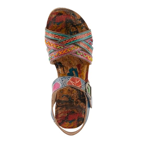 Spring Step L'Artiste Women's BOSQUET - Hand-Painted Wedge Sandals for Artistic Comfort3