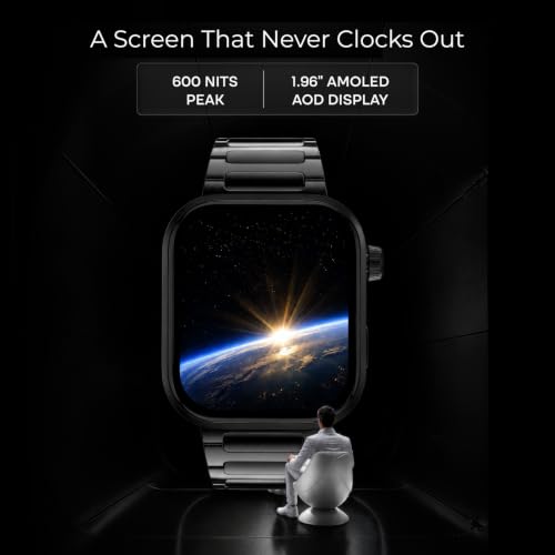 Noise New Launch ColorFit Ultra 4 Smartwatch with BT Calling, 1.96" AMOLED Always-On Display, AI Transcription & Voice Commands, Metal Body, 10m Water Resistant, Heart Rate Monitor (Jet Black) - Image 8
