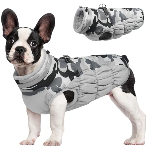 Image of FUAMEY Dog Cold Weather Coats Reflective Dog Warm Jacket with Harness