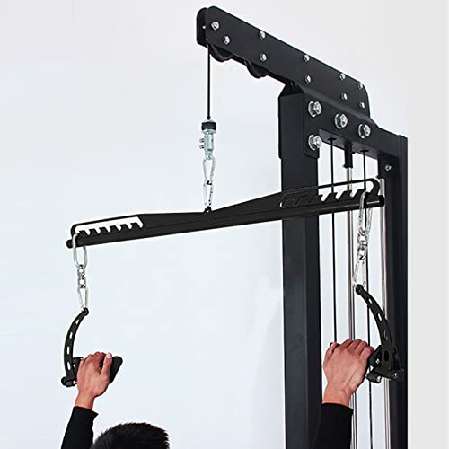Image of Adjustable Lat Pull down Bar, Cable Machine Attachments for Gym, Home Gym Fitness T-bar Row Pulldown Attachments, Lat Pull Down Machine Wide Grip Neutral Grip Handle