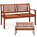Casaria® Gartenbank Wetterfest Holz FSC®-Zertifiziert 320kg Belastbar 2-Sitzer Armlehne Rückenlehne 120x60cm Garten Balkon Holzbank Eukalyptus Braun