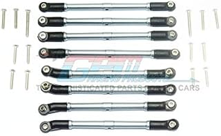Axial SCX10 II UMG10 Upgrade Parts (AXI90075) Aluminum Adjustable Upper & Lower Suspension Links - 8Pc Set Gray Silver