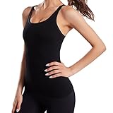 SELF·FREE Racerback Workout Tank Tops for Women with Built in Bra Tight Ribbed Running Yoga...