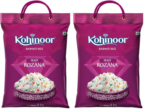 Image of Kohinoor Feast Rozana Basmati Rice, Premium Long-Grain, 5kg (Pack of 2)