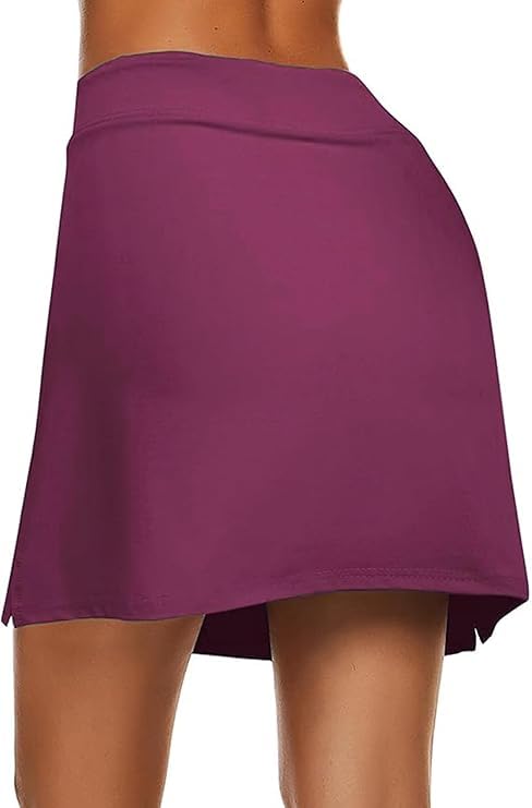 Image of Jawdrobe Women's Women's & Girls High Rise Flared Skorts Stretchy Opaque Skater Skirts with Shorts