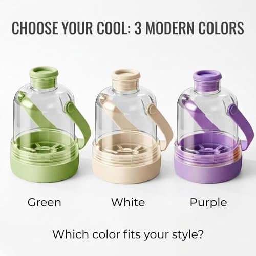 Botella de agua con cubitera multifuncional morada miniatura 7
