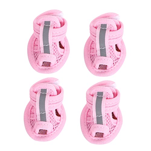 Milisten Dog Shoes Flexible Sole 4pcs Mesh Sandals Pet Dog Boots -Slip Sneakers Size 5